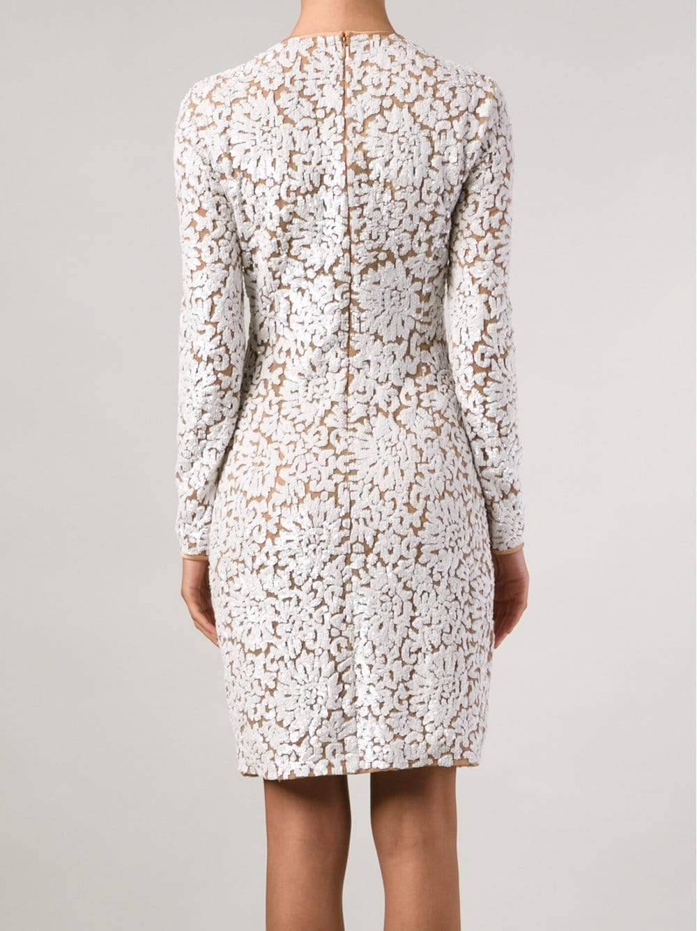 MICHAEL KORS-Lace Embroidered Dress-WHT/SUN