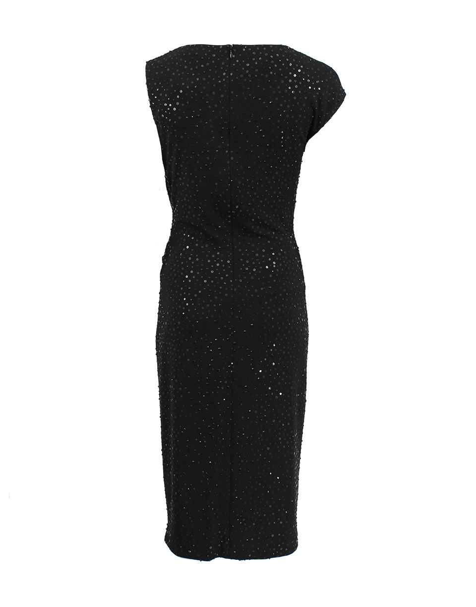 MICHAEL KORS-Asymmetrical Beaded Dress-BLACK