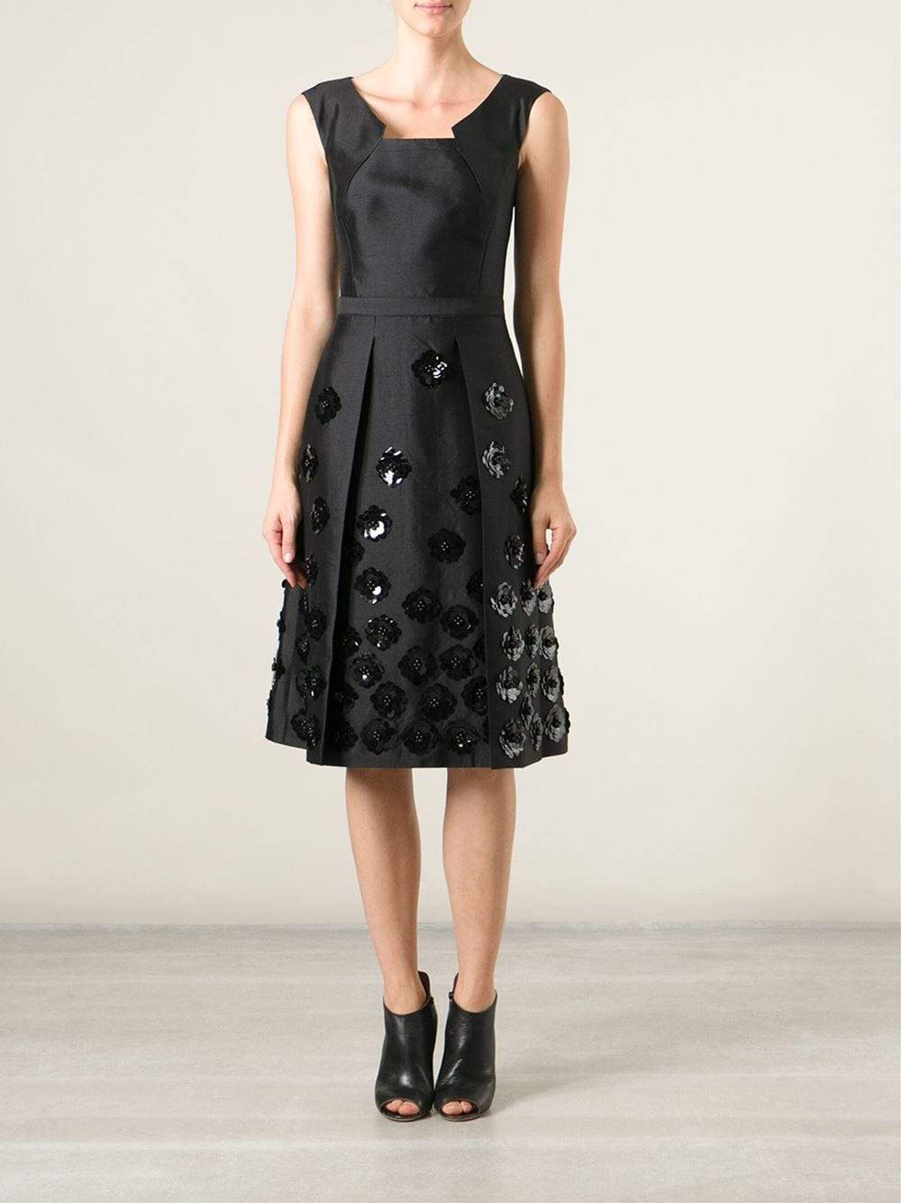 MICHAEL KORS-Embroidered Pleat Dress-