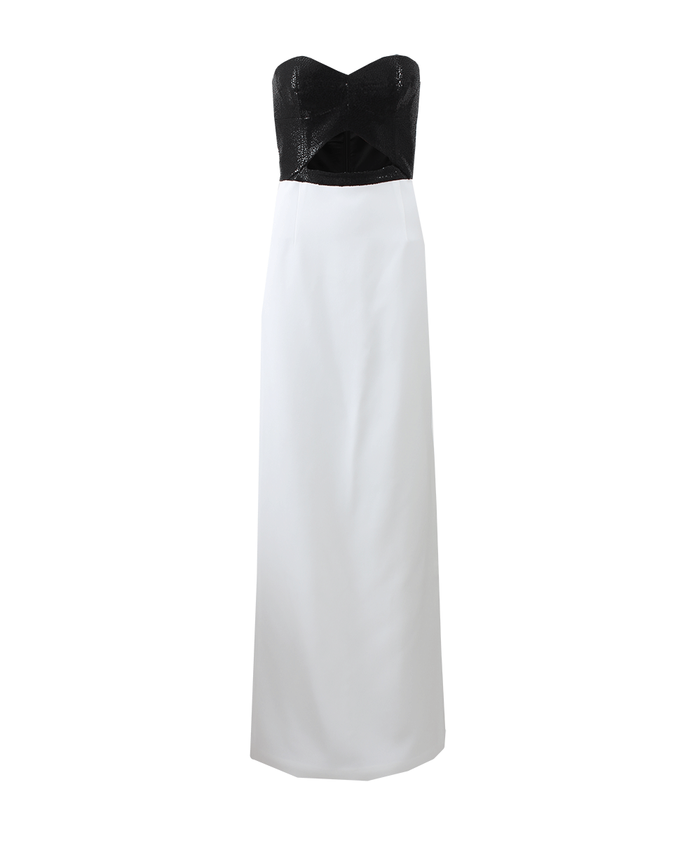 MICHAEL KORS-Sequin Bustier Gown-BLK/WHT