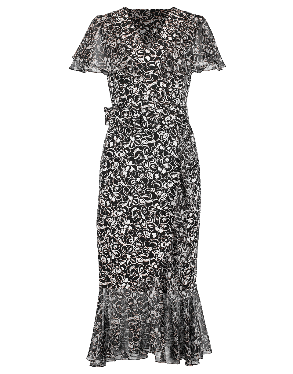 MICHAEL KORS-Draped Wrap Belted Dress-