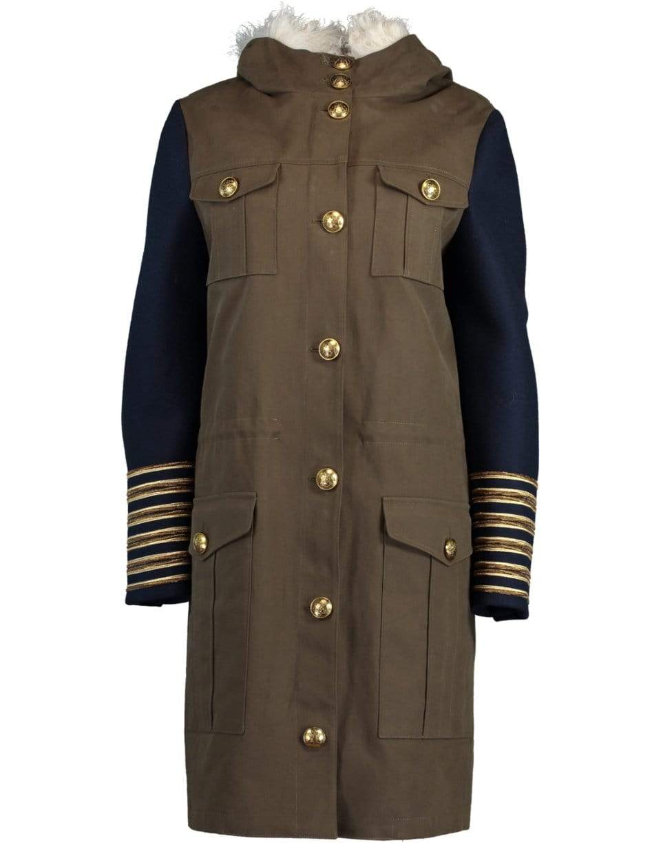 MICHAEL KORS-Embroidered Military Anorak-SPRUCE