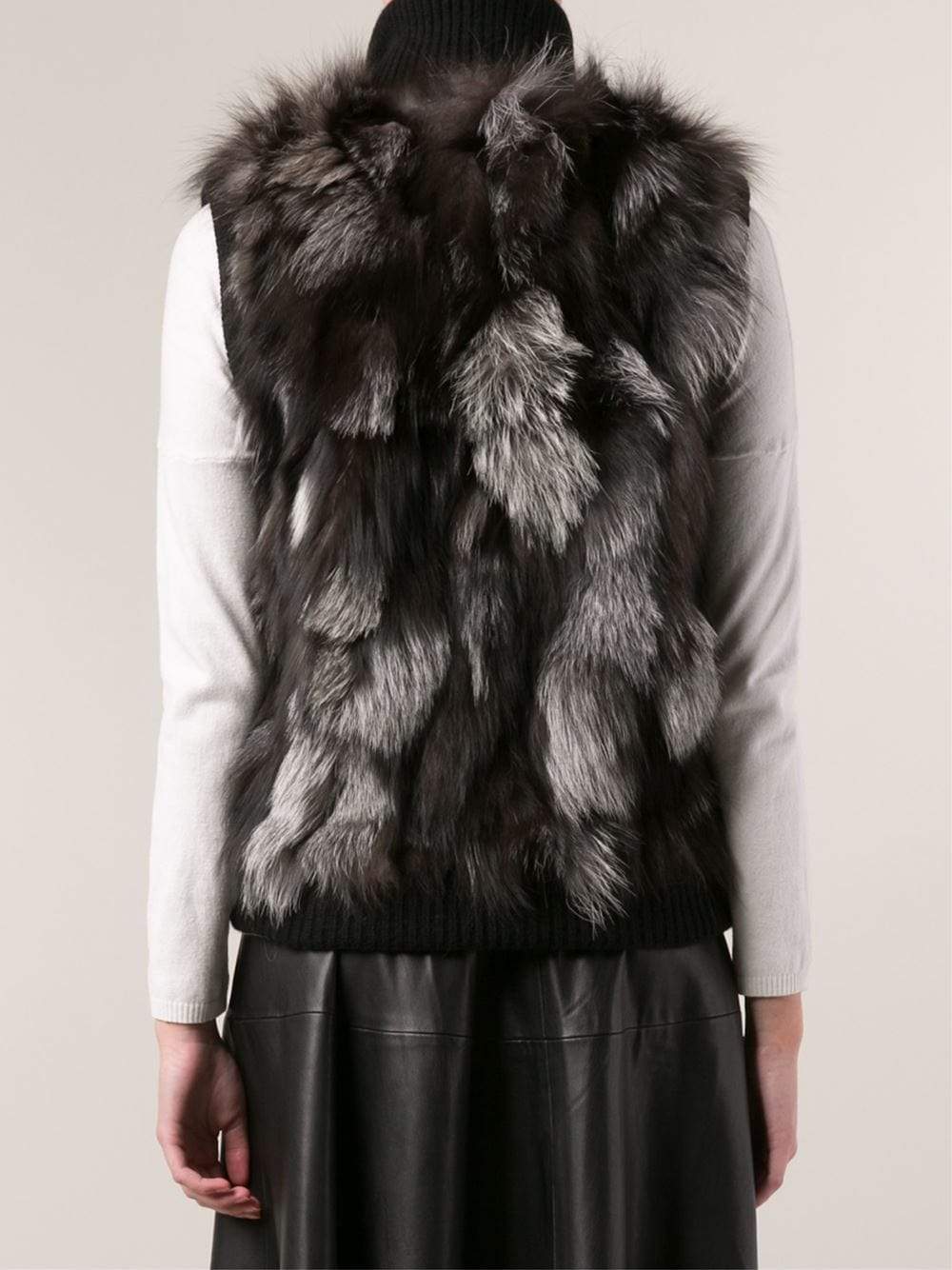 MICHAEL KORS-Fur Sweater Vest-