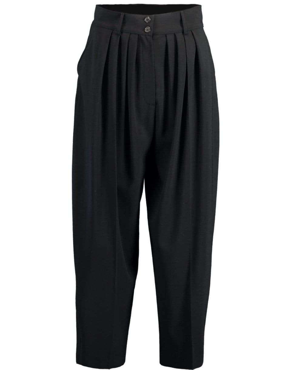 MICHAEL KORS-Pleat Cropped Trouser-BLACK