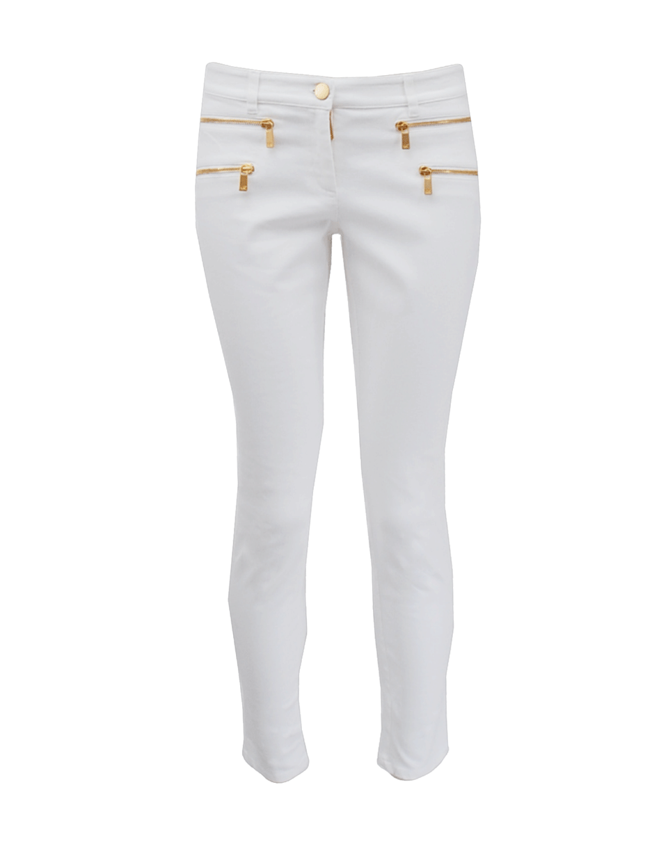 MICHAEL KORS-Skinny Zip Gold Detail Jean-