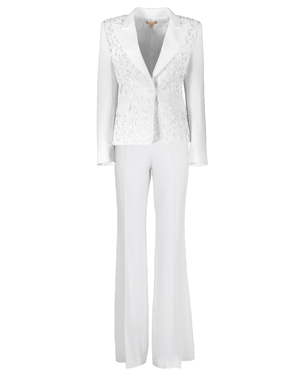MICHAEL KORS-Floral Applique Jacket With Flare Pant-
