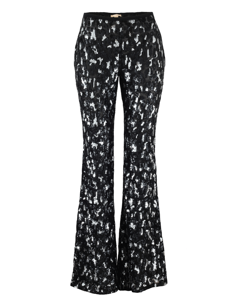 MICHAEL KORS-Leopard Embroidered Flare Pant-