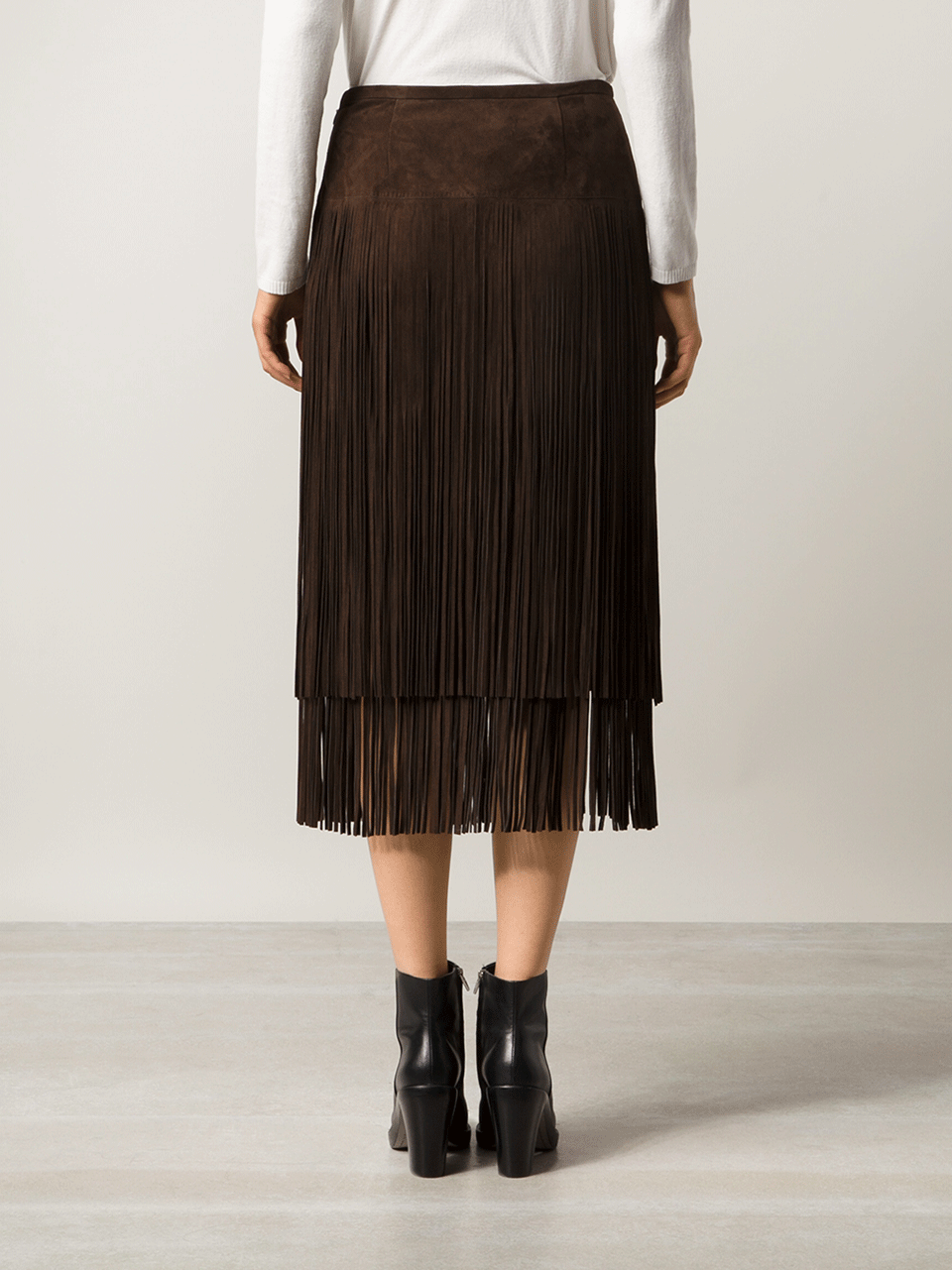 Suede Fringe Skirt CLOTHINGSKIRTMISC MICHAEL KORS   
