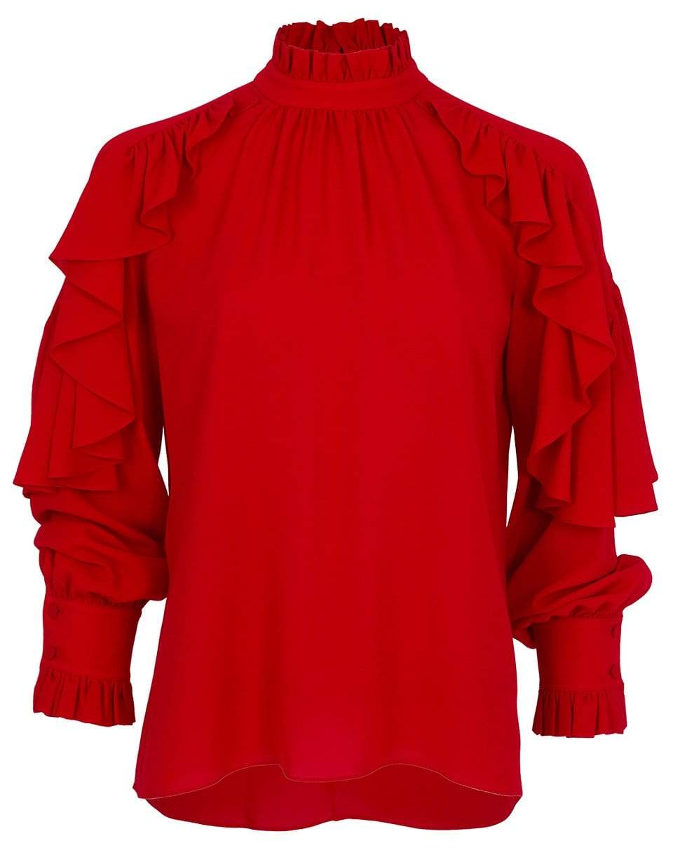 MICHAEL KORS-Cascade Ruffle Blouse-