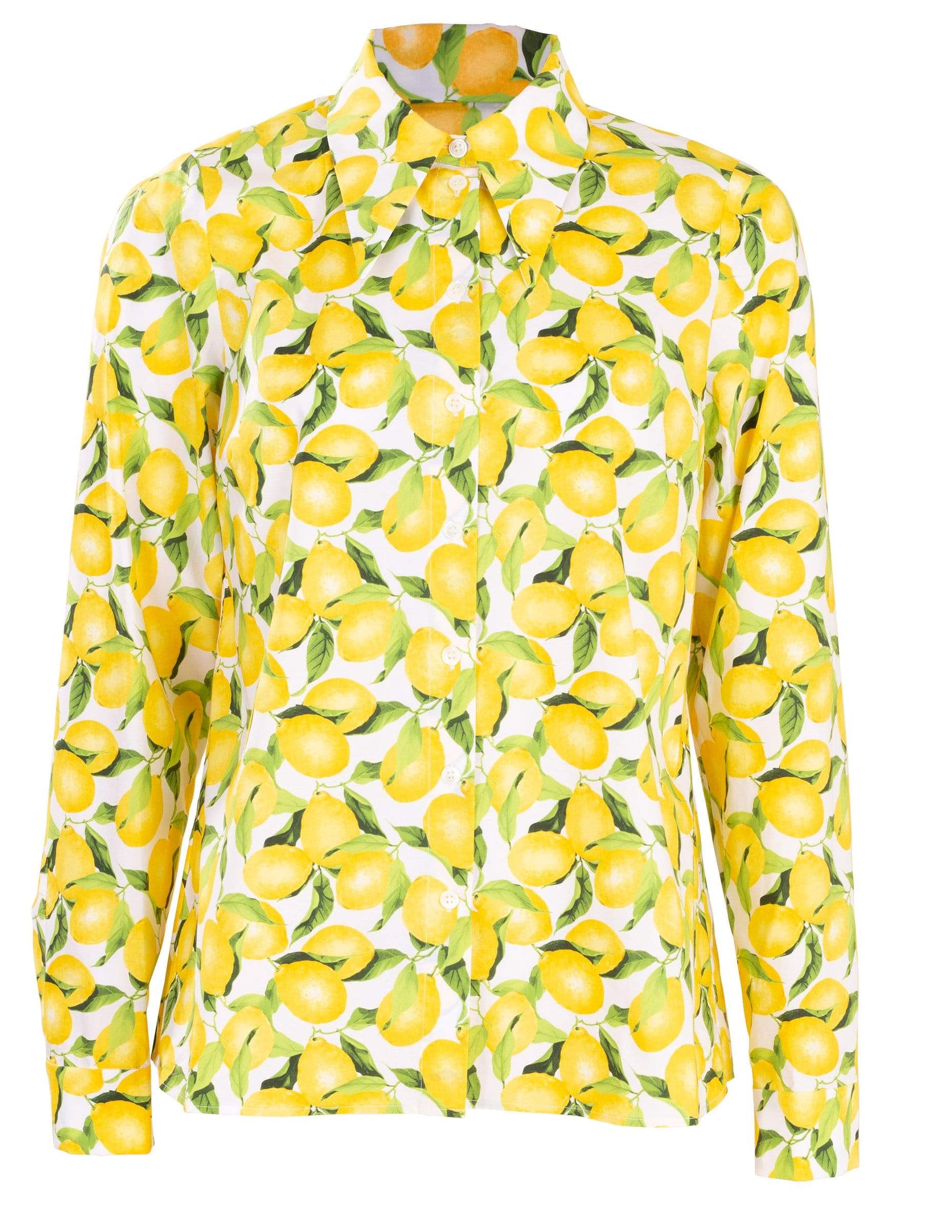 Lemon Print Button Down Blouse CLOTHINGTOPBLOUSE MICHAEL KORS   