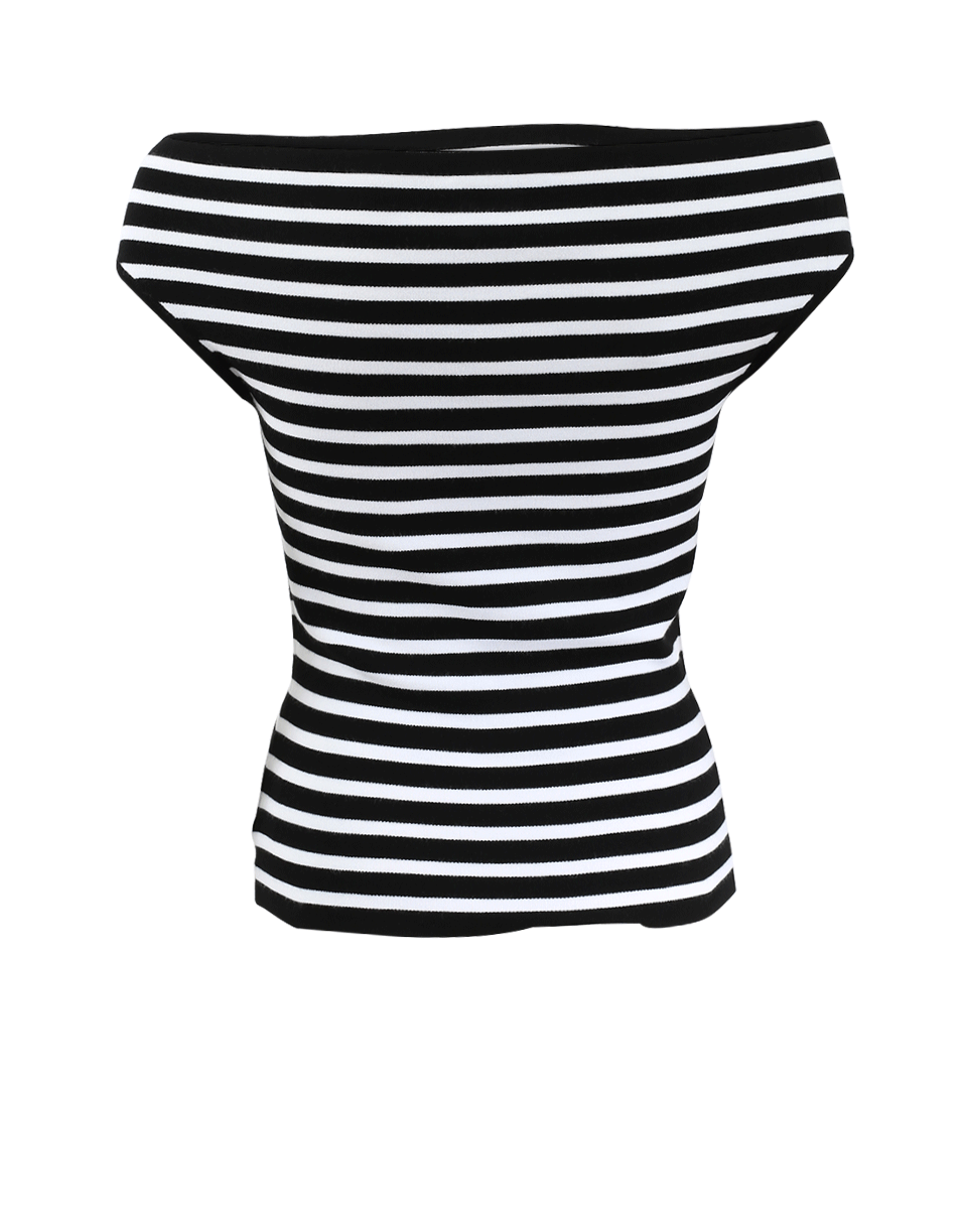 Striped Off The Shoulder Knit Top CLOTHINGTOPKNITS MICHAEL KORS   