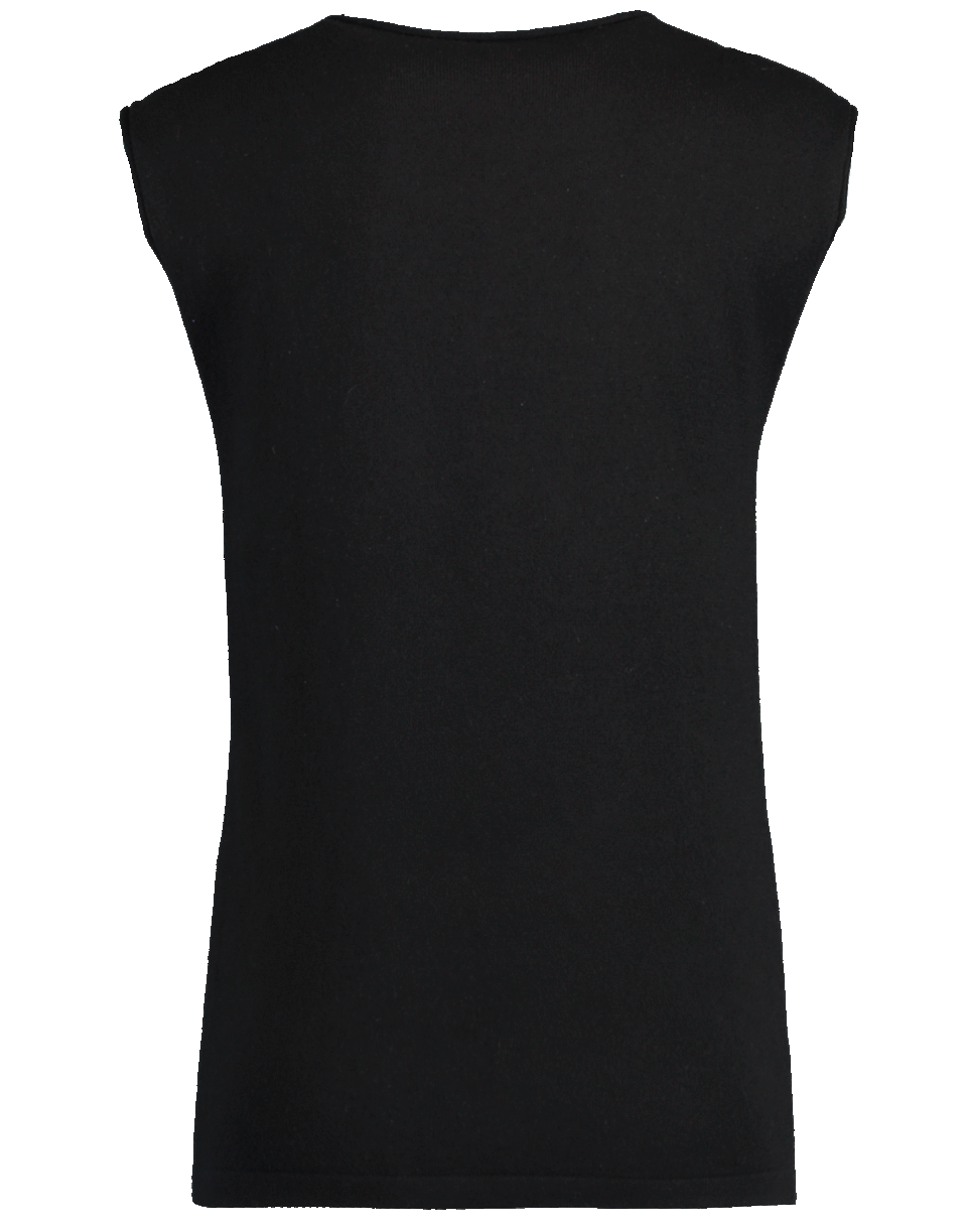 MICHAEL KORS-Studio 54 Glitter Print Cashmere Sleeveless T-Shirt-