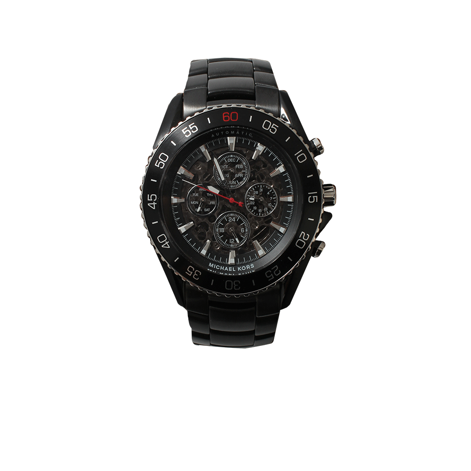 MICHAEL KORS WATCH-JetMaster Black Ion-Plated Watch-BLACK