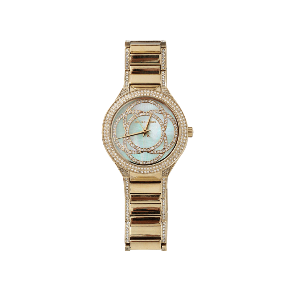 MICHAEL KORS WATCH-Kerry Mother Of Pearl Gold Watch-GLD/GRN