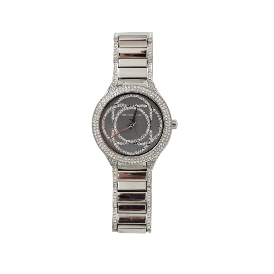 MICHAEL KORS WATCH-Kerry Pave Silver-Tone Watch-SILVER