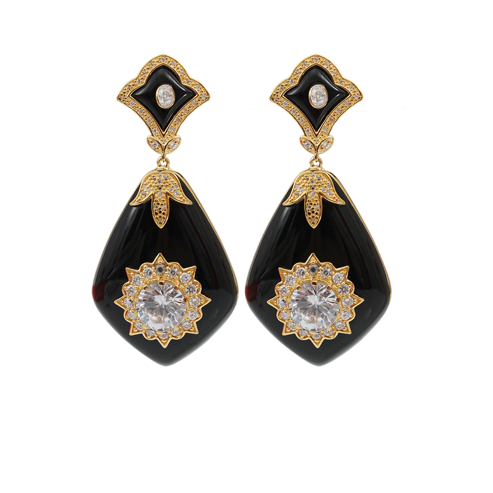 MIRIAM SALAT-Glamour Resin Earring-BLACK