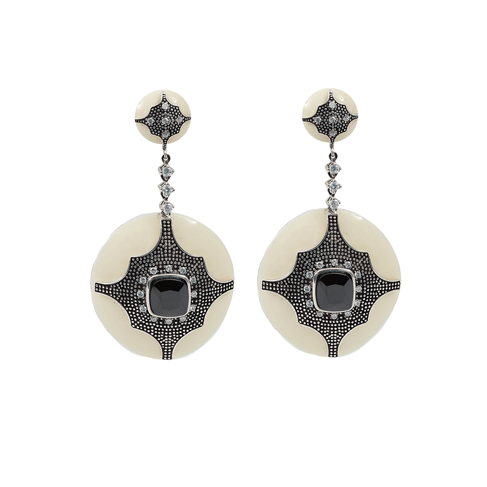 MIRIAM SALAT-Deco Jewel Earrings-IVORY