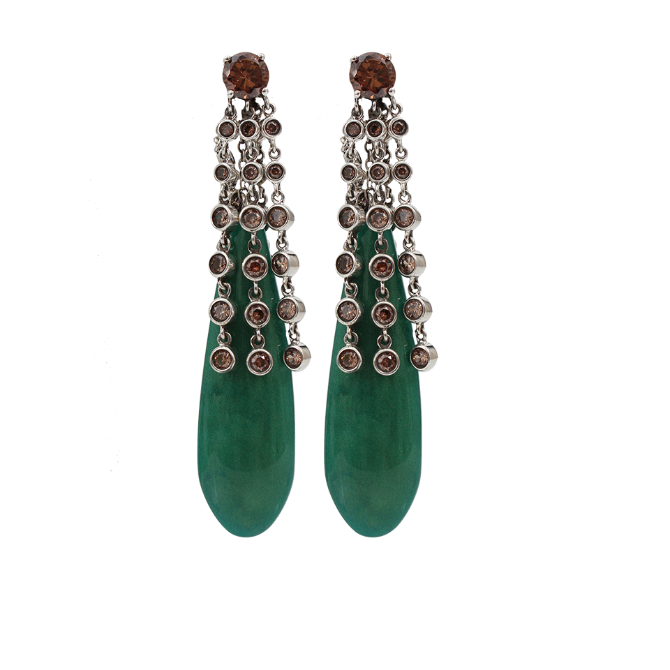 MIRIAM SALAT-Brown Cubic Zirconia Orleans Earrings-PISTACH