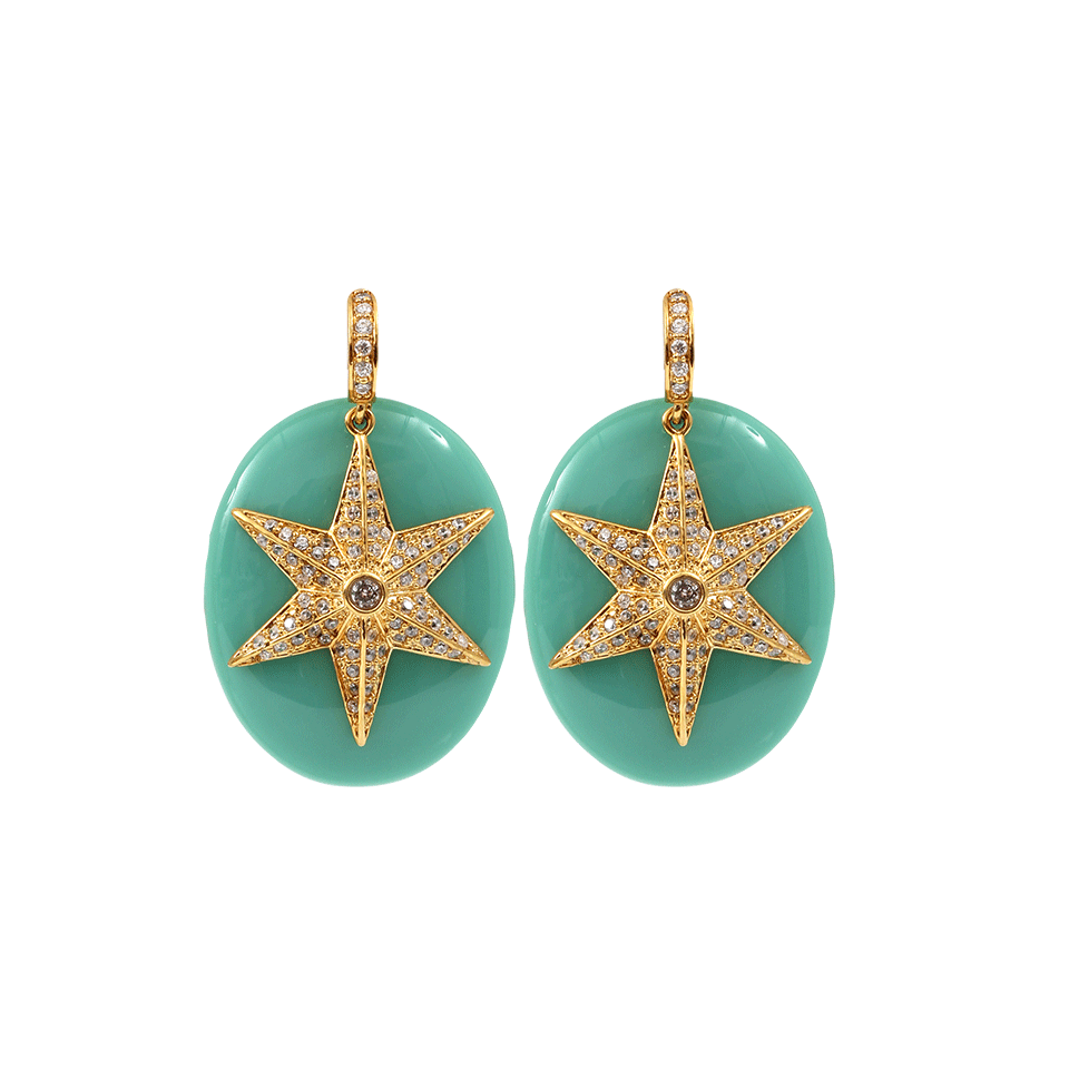 MIRIAM SALAT-Starfish Earrings-TURQ/GLD