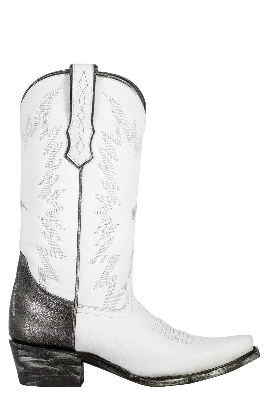 MIRONOVA-Cow Hide Leather Boot - White Gray-