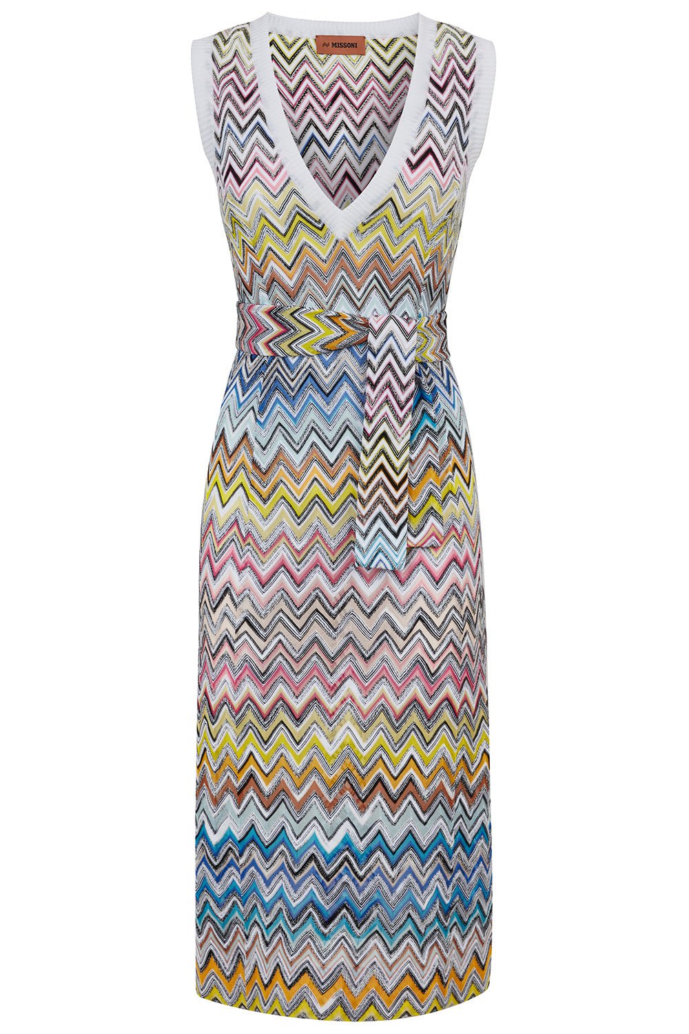 MISSONI-Sleeveless Vneck Midi Dress-