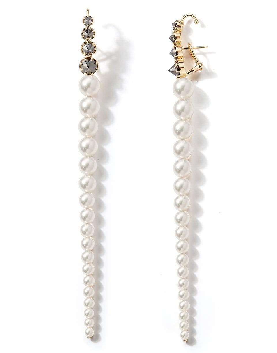 MIZUKI-Cascading Pearl and Diamond Earrings-YELLOW GOLD
