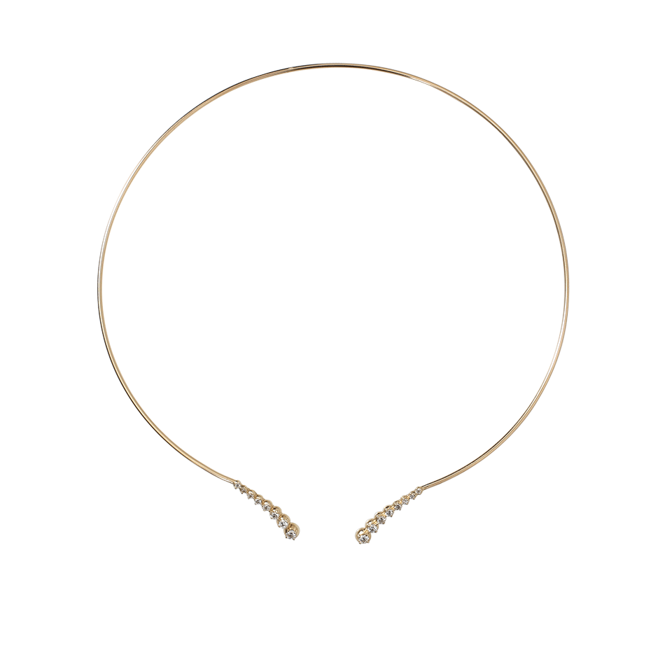 MIZUKI-Graduated Diamond Collar Necklace-YELLOW GOLD