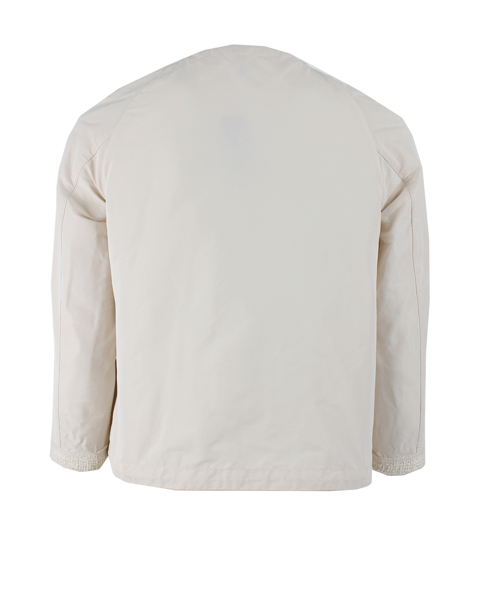 MONCLER-Four Pocket Tweed Front Coat-IVORY