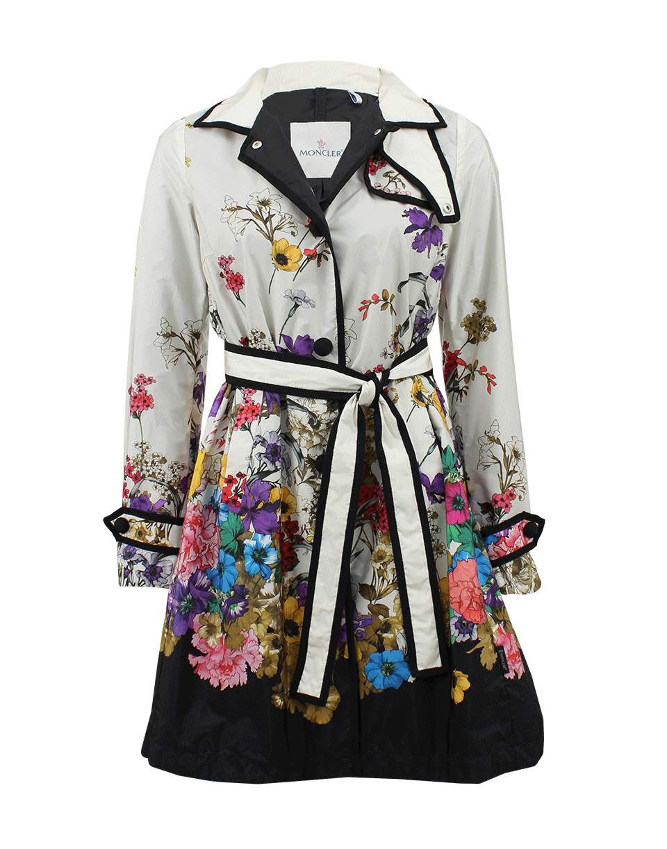 MONCLER-Floral Print Trench With Belt-
