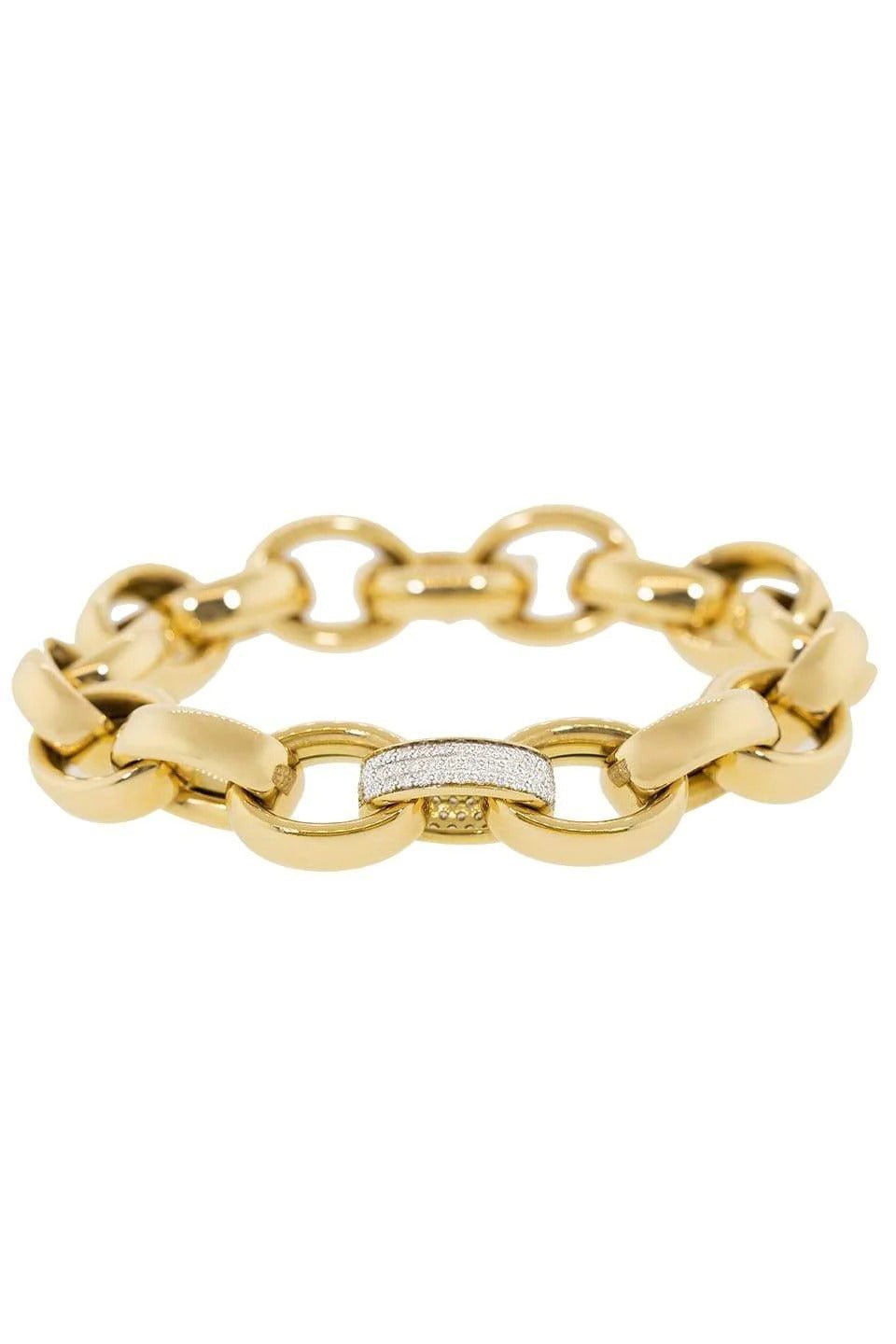 MONICA RICH KOSANN 18kt yellow gold Marylin link bracelet - Black