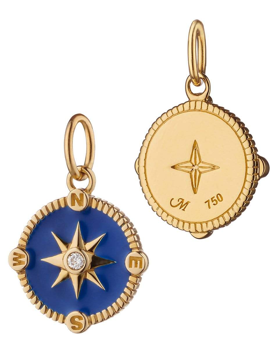 MONICA RICH KOSANN-Compass Charm with Royal Blue Enamel-