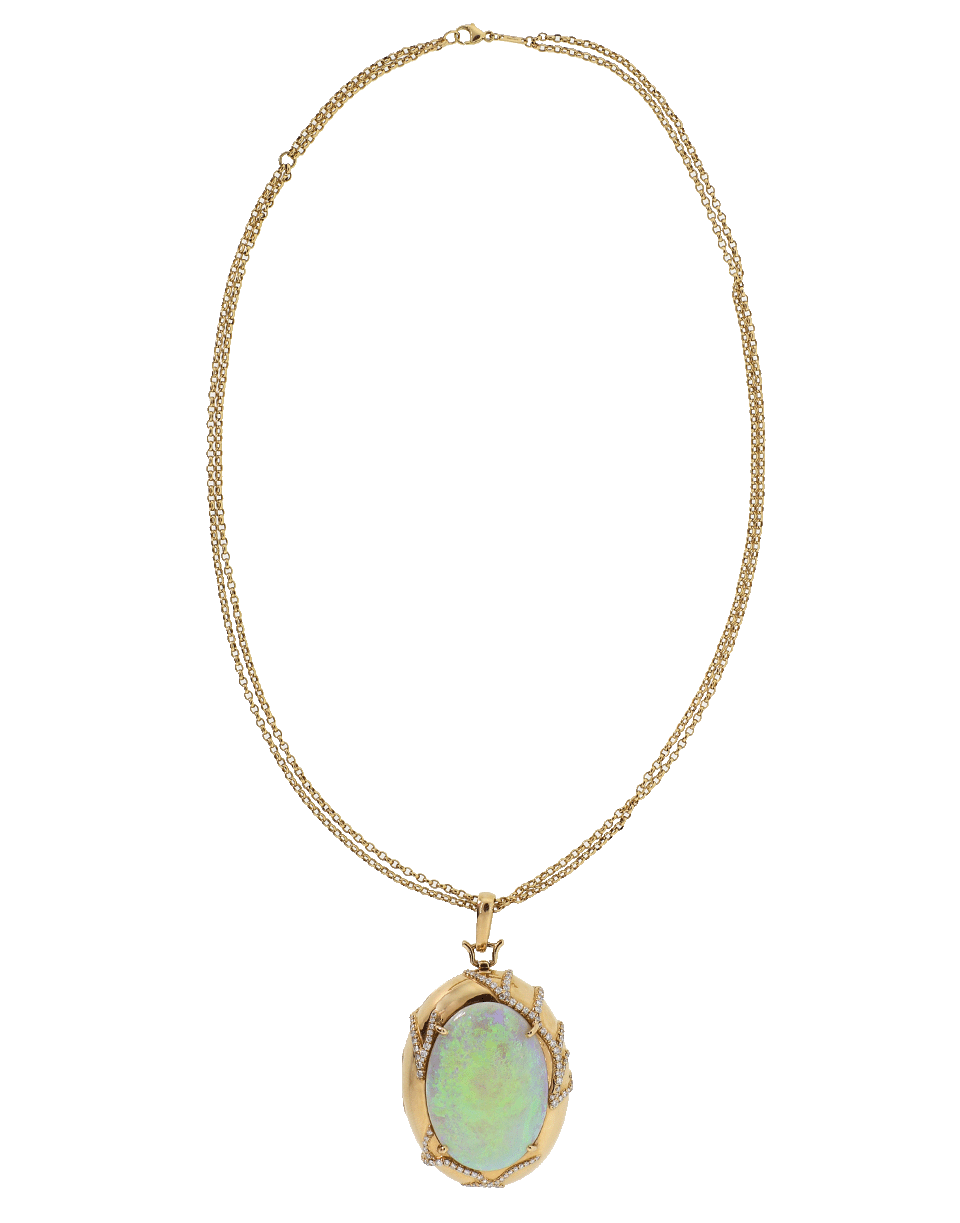MONICA RICH KOSANN-Crystal Opal And Diamond Locket Necklace-ROSE GOLD
