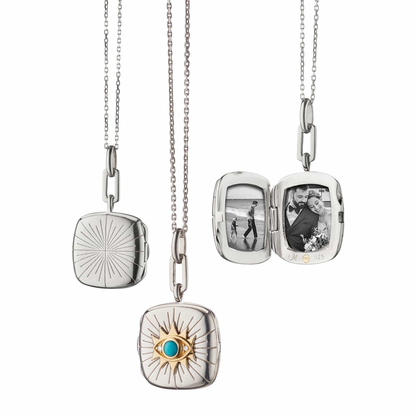 MONICA RICH KOSANN-Protect Turquoise Evil Eye Locket-SILVER