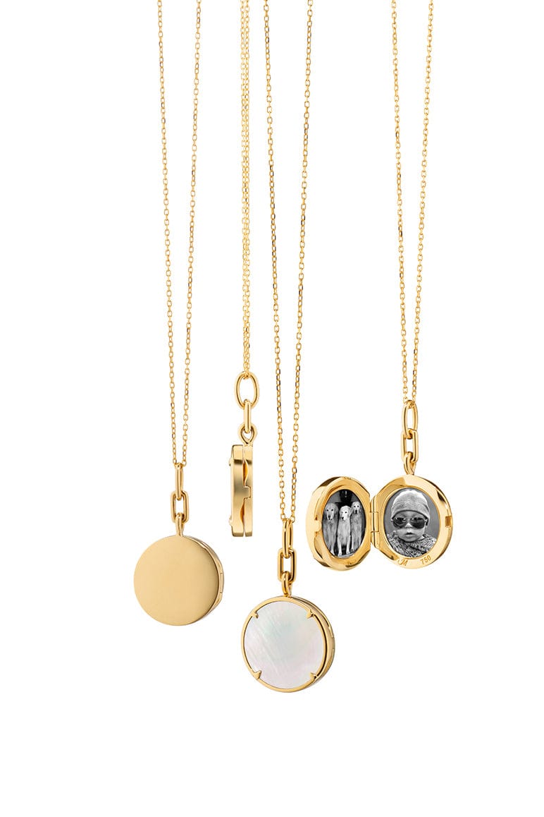 MONICA RICH KOSANN-Brooke Mother of Pearl Locket Necklace-YELLOW GOLD