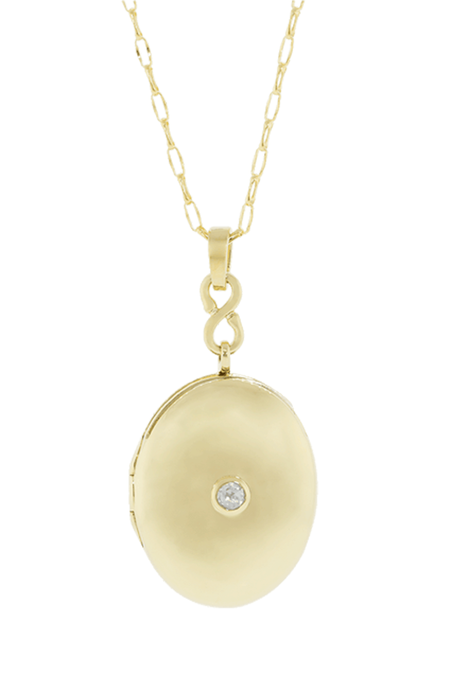 MONICA RICH KOSANN-Center Rose Cut Diamond Locket Necklace-YELLOW GOLD