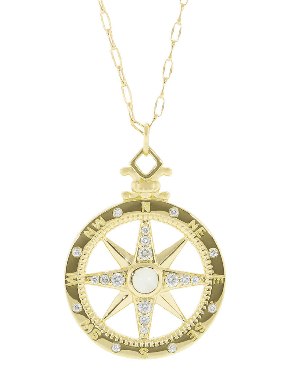 MONICA RICH KOSANN-Global Compass Global Pendant Necklace-YELLOW GOLD