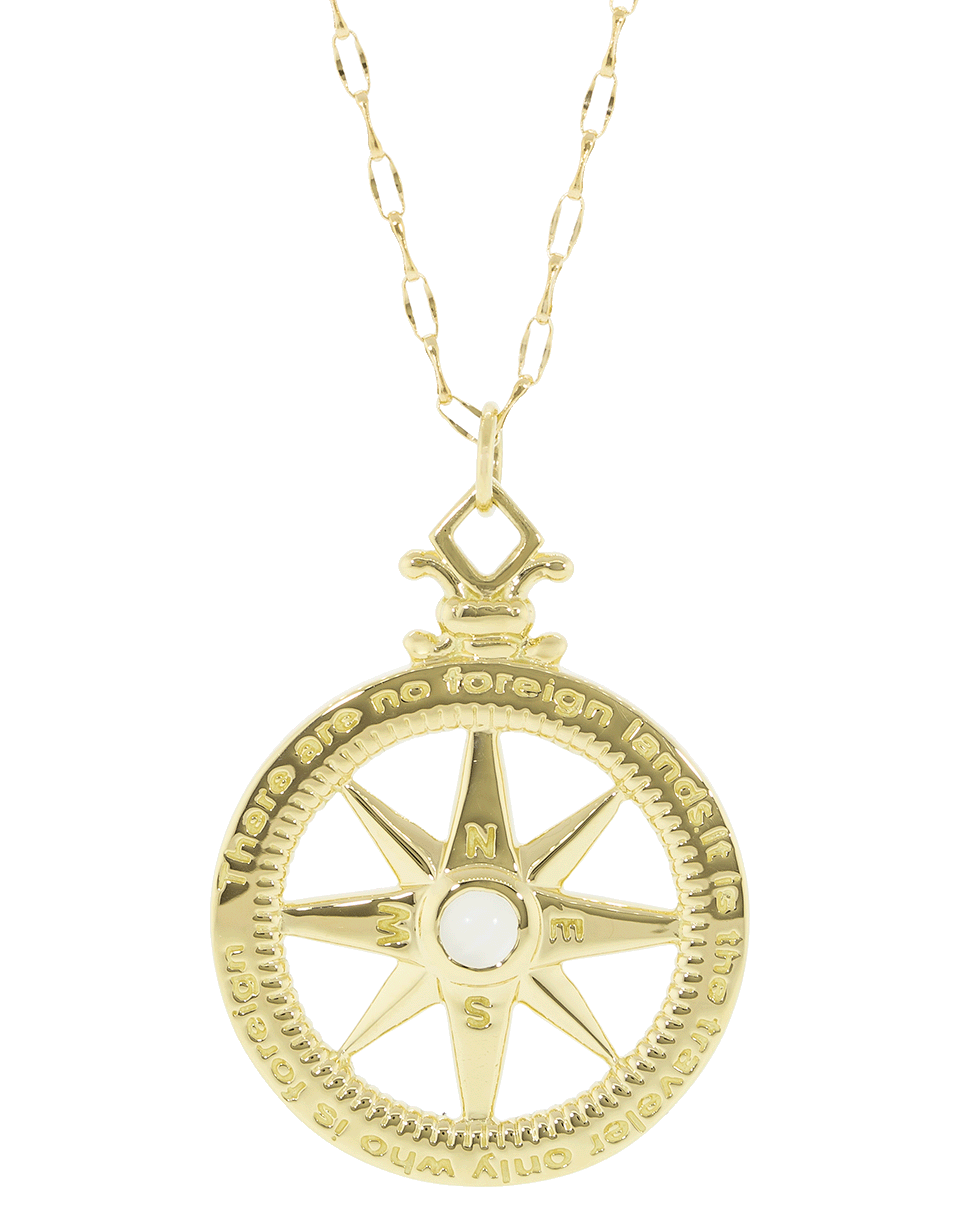 MONICA RICH KOSANN-Global Compass Global Pendant Necklace-YELLOW GOLD