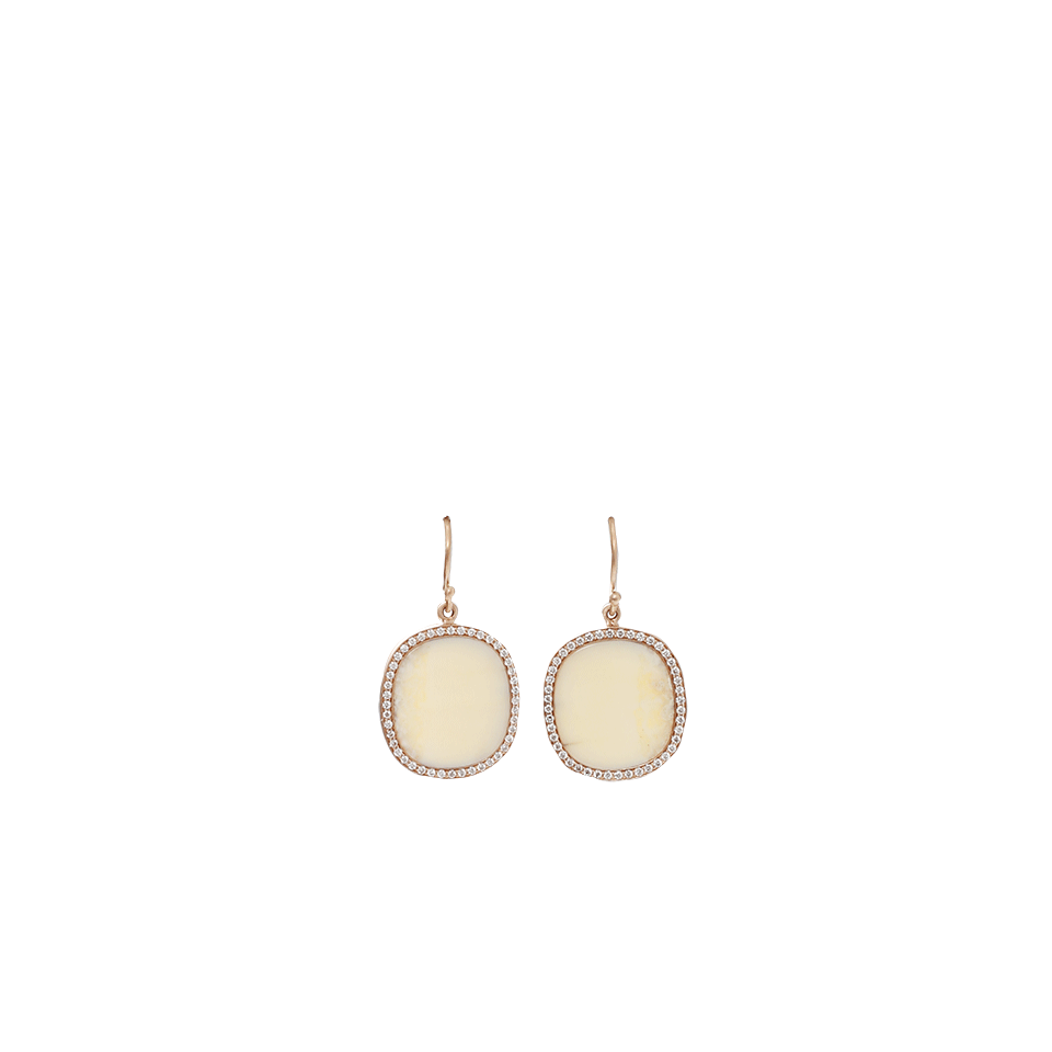 MONIQUE PEAN-Cream Fossilized Walrus Drop Earrings-ROSE GOLD