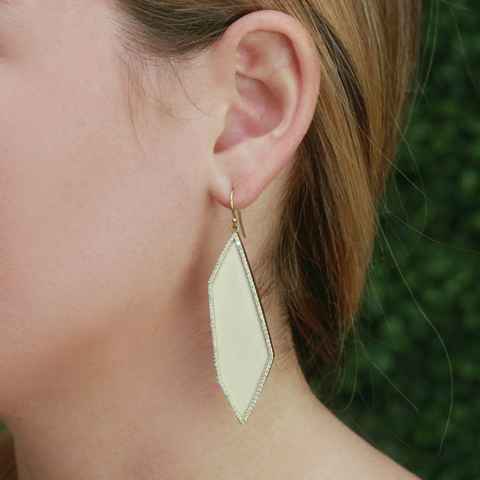 MONIQUE PEAN-Fossilized Geometric Earrings-YELLOW GOLD