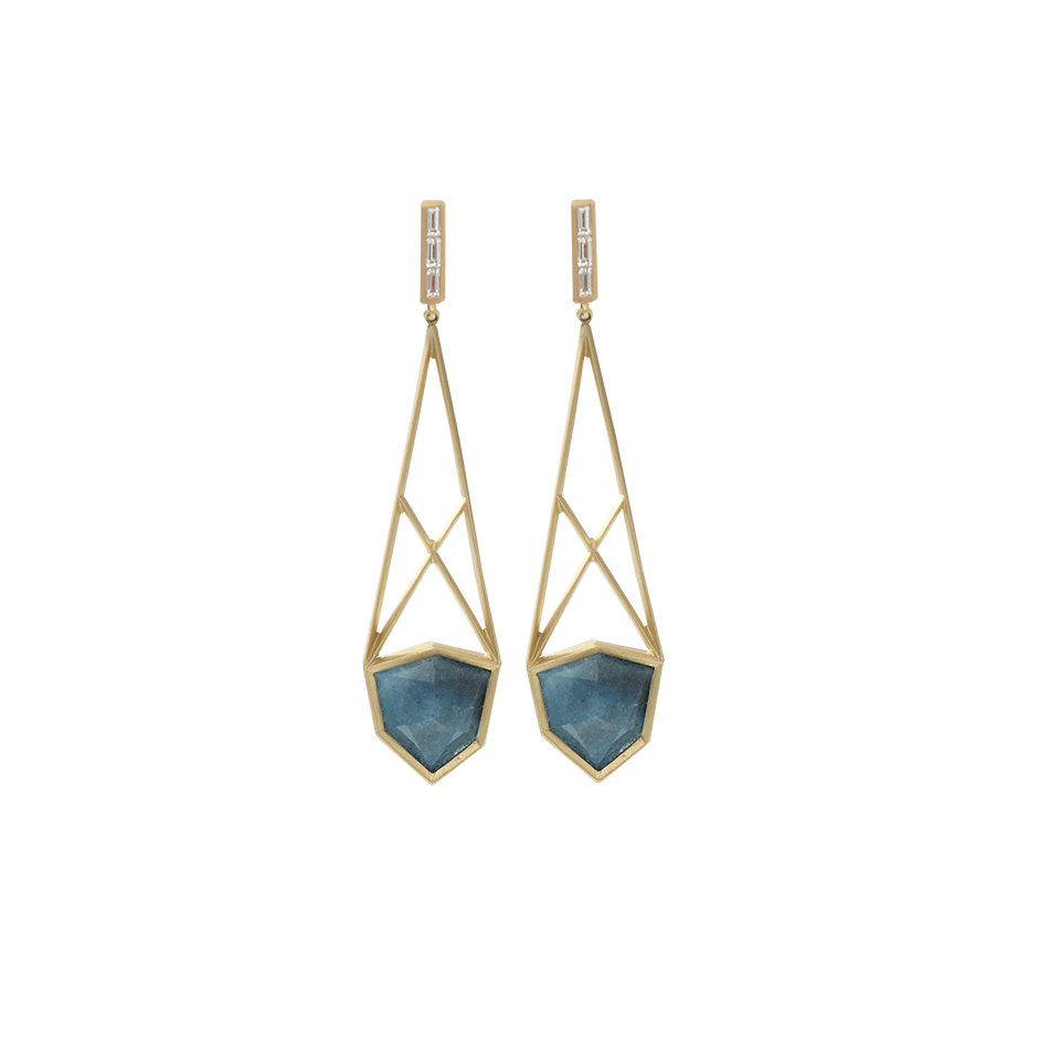 MONIQUE PEAN-Gilalite Baguette Cage Earrings-YELLOW GOLD