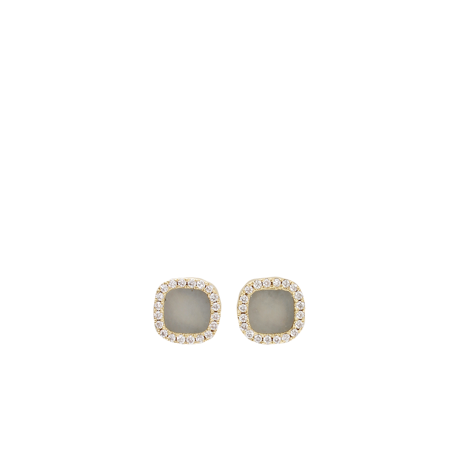 MONIQUE PEAN-Grey Guatemalan Jade Stud Earrings-YELLOW GOLD