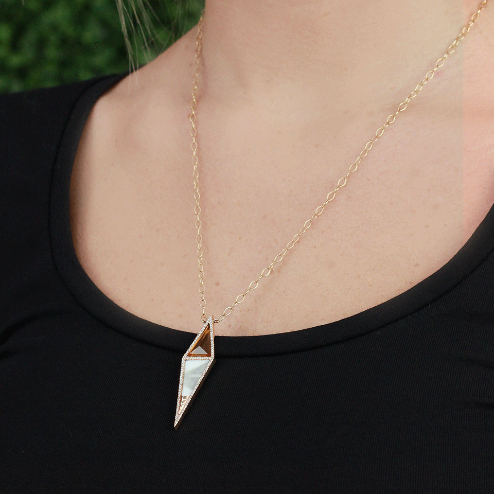 MONIQUE PEAN-Double Triangle Necklace-ROSE GOLD