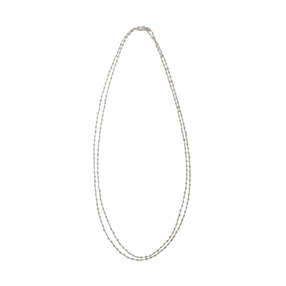 MONIQUE PEAN-Grey Diamond Bead Wrap Necklace-WHITE GOLD
