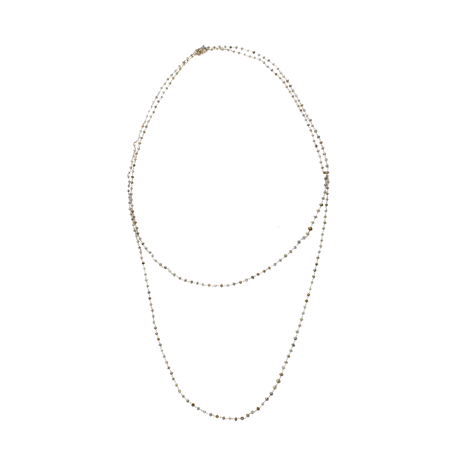 MONIQUE PEAN-Multi-Colored Diamond Bead Necklace-WHITE GOLD