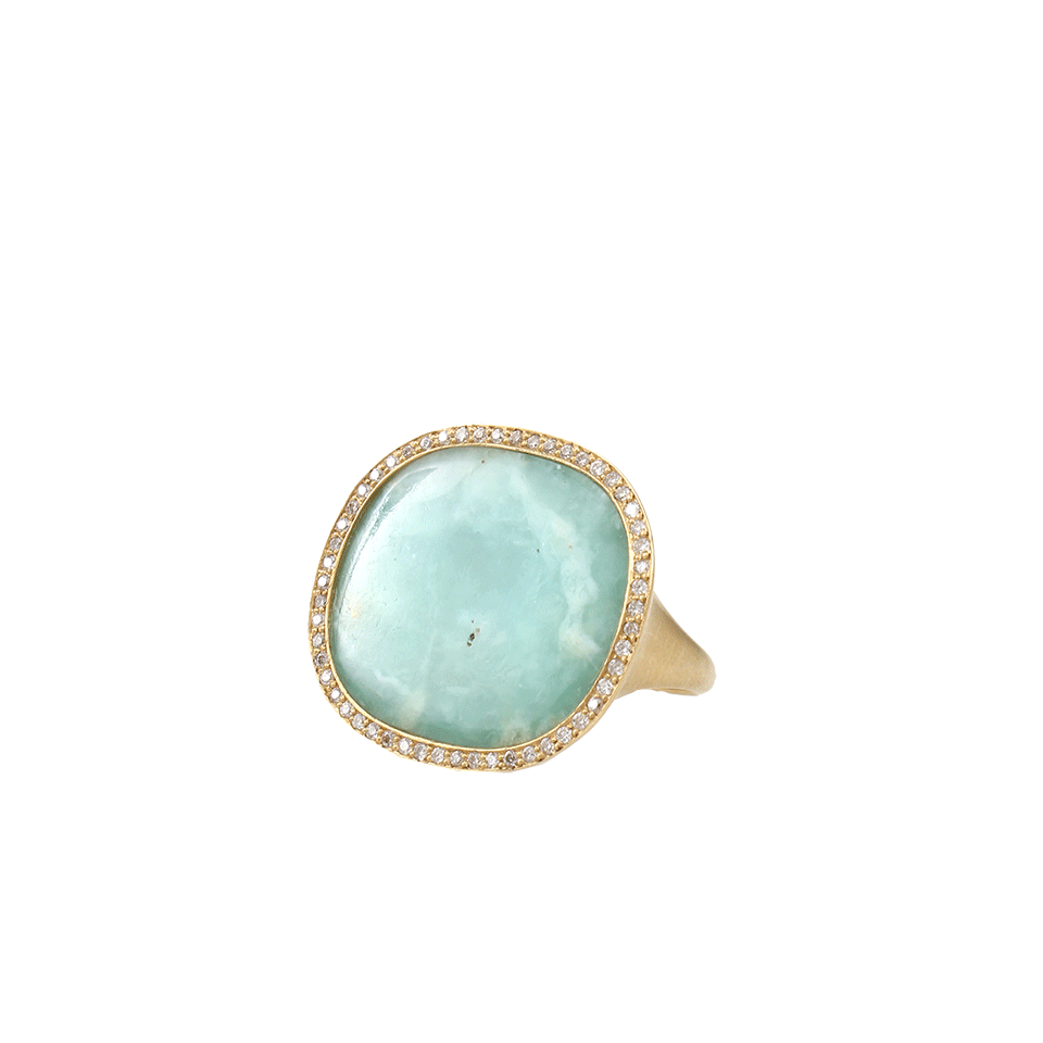 MONIQUE PEAN-Opal And Pave Diamond Ring-YELLOW GOLD
