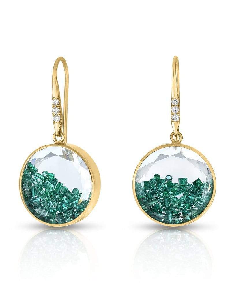 MORITZ GLIK-Core 15 Emerald Earrings-YELLOW GOLD