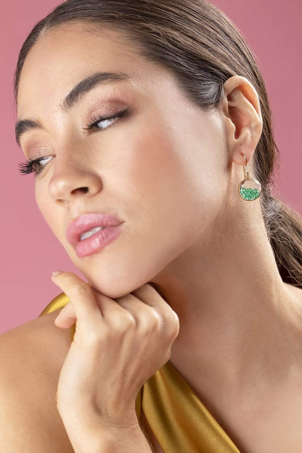MORITZ GLIK-Core 15 Emerald Earrings-YELLOW GOLD