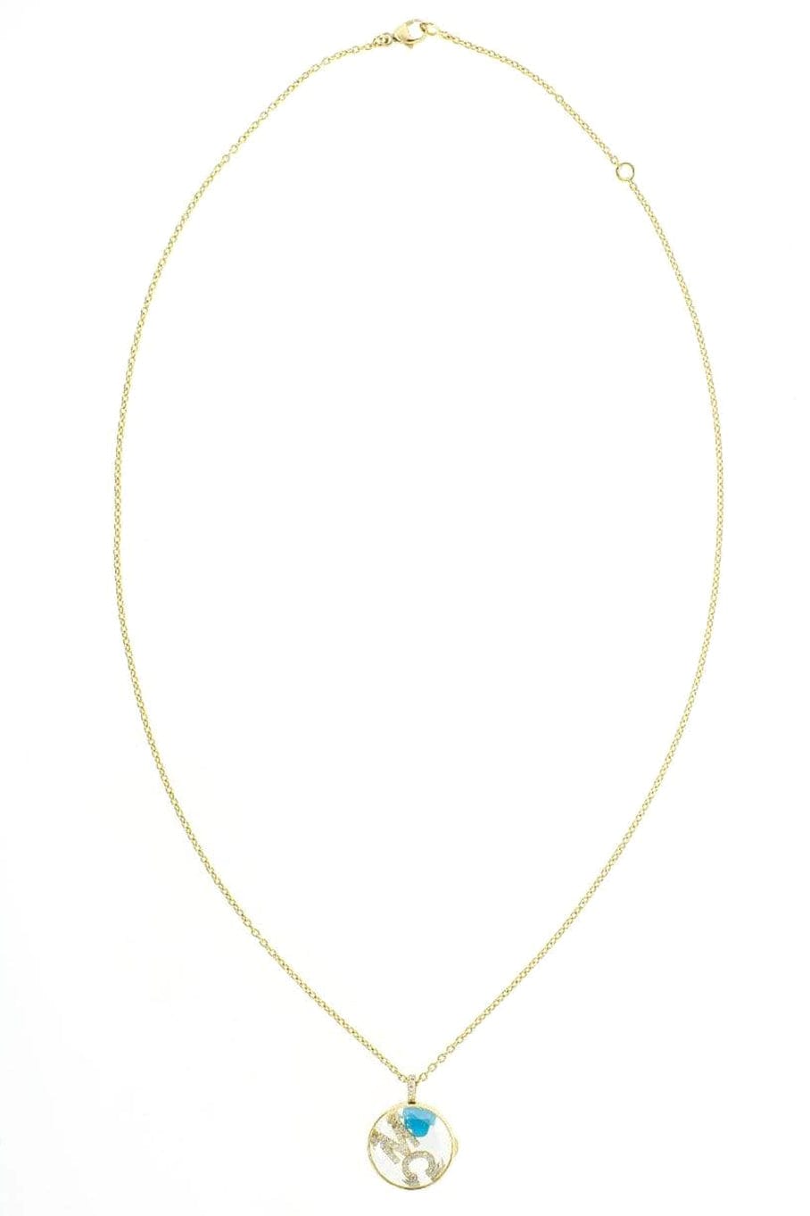MORITZ GLIK-M C Initial Diamond Shaker Necklace-YELLOW GOLD