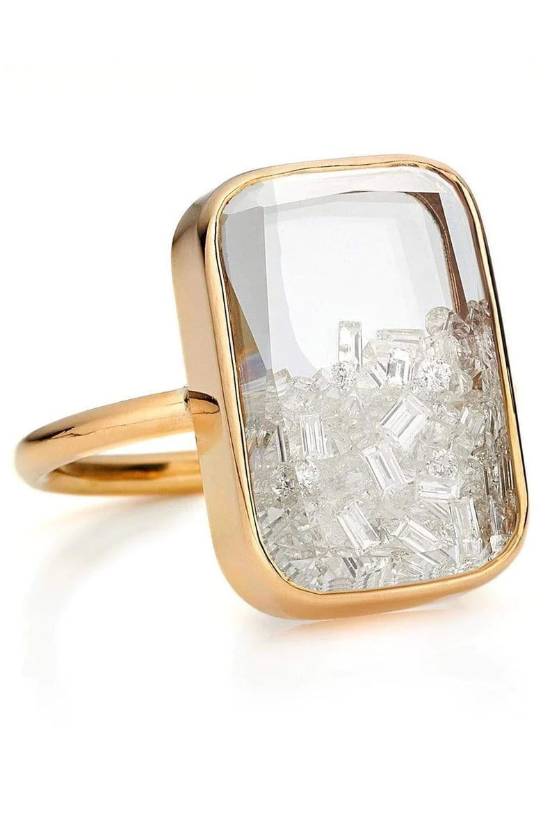 MORITZ GLIK-Rectangular Diamond Shaker Ring-