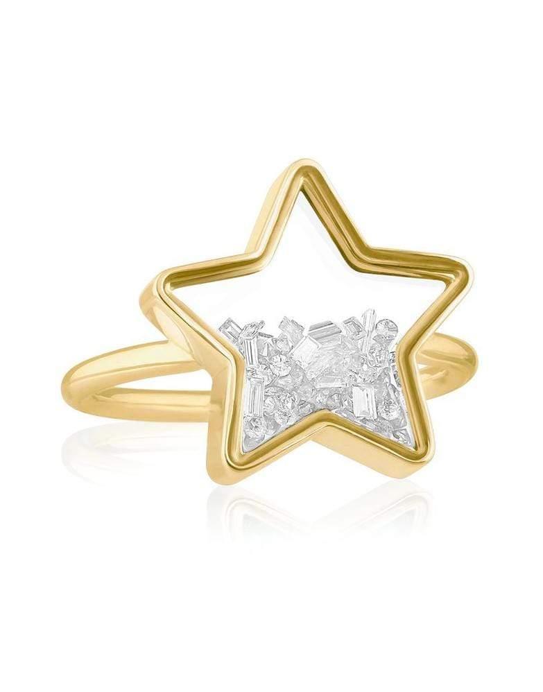 MORITZ GLIK-Baby Star Shaker Ring-YELLOW GOLD